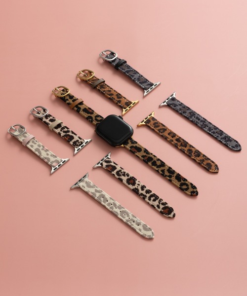 emonique(エモニーク)の「レオパード柄 アニマル柄 ヒョウ柄 アップルウォッチバンド Apple Watch バンド【38mm/40mm/41mm 対応】(デジタル腕時計・レディース・ライトブラウン/ブラック/ホワイト×ピンク/ブラウン/カーキ・38)」の6枚目の写真