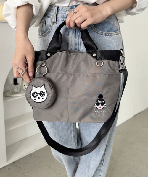 HAPPY FACE（ハッピーフェイス）の「EMMAポーチ付き２WAYショルダー　GY（ショルダーバッグ・レディース・グレー・ONE SIZE）」の2枚目の写真