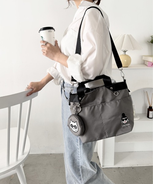 HAPPY FACE（ハッピーフェイス）の「EMMAポーチ付き２WAYショルダー　GY（ショルダーバッグ・レディース・グレー・ONE SIZE）」の5枚目の写真