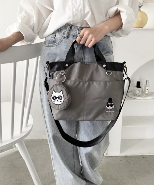 HAPPY FACE（ハッピーフェイス）の「EMMAポーチ付き２WAYショルダー　GY（ショルダーバッグ・レディース・グレー・ONE SIZE）」の3枚目の写真