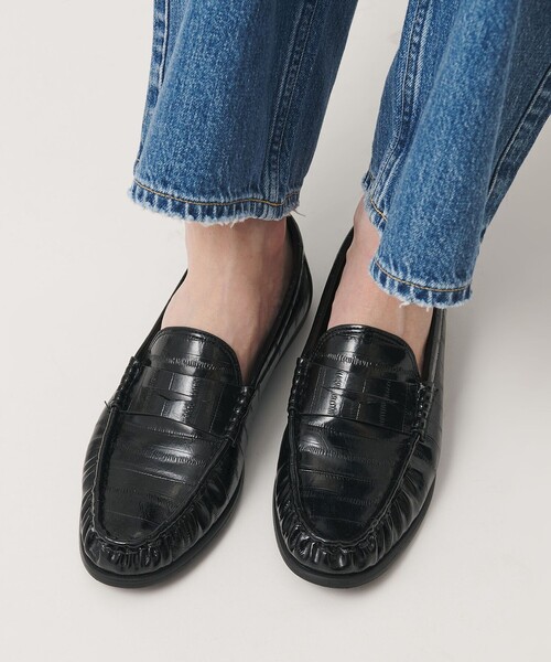 BEAUTY&YOUTH UNITED ARROWS(ビューティーアンドユースユナイテッドアローズ)の「レザーライク エンボス ギャザー ローファー(ローファー・レディース・ダークブラウン/ブラック・36/36h/37/37h/38)」の1枚目の写真