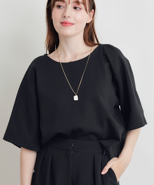 PICCIN(ピッチン)の「切り替えスリーブダンボールプルオーバー(Tシャツ/カットソー・レディース・チャコールグレー/ブラック・M)」の13枚目の写真