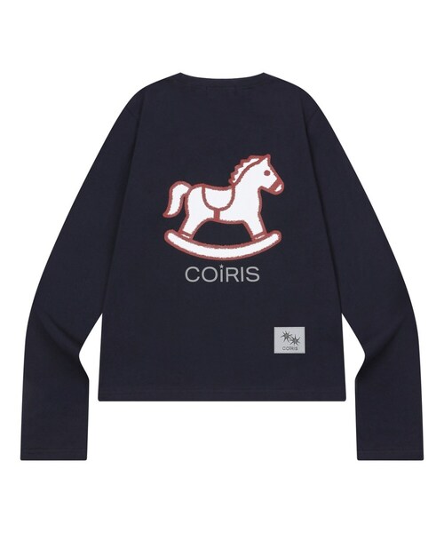 COIRIS(コイリス)の「クレヨンポニーグラフィックロングスリーブTシャツ(4カラー)(Tシャツ/カットソー・レディース・ホワイト/ライトグレー/ブラック/ネイビー・FREE)」の4枚目の写真