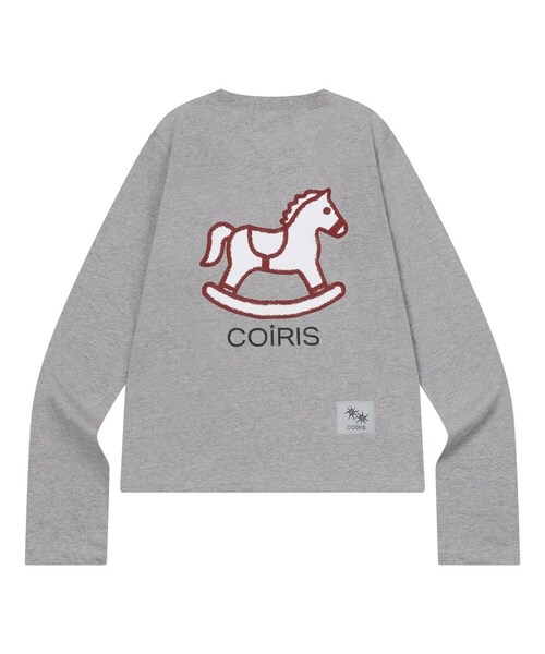 COIRIS(コイリス)の「クレヨンポニーグラフィックロングスリーブTシャツ(4カラー)(Tシャツ/カットソー・レディース・ホワイト/ライトグレー/ブラック/ネイビー・FREE)」の3枚目の写真