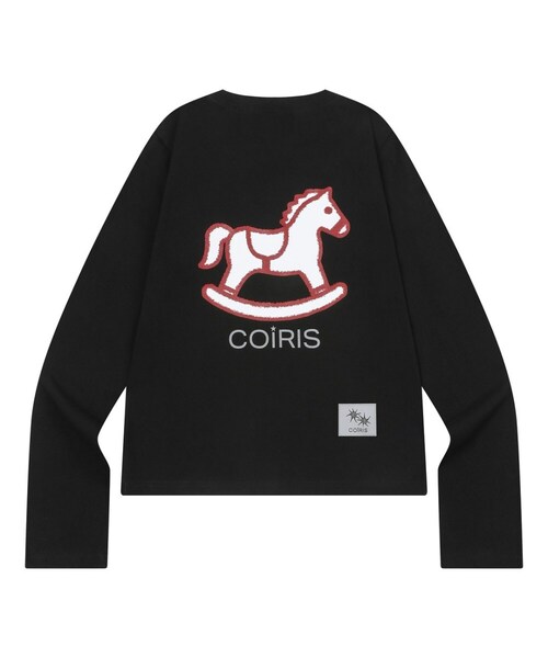 COIRIS(コイリス)の「クレヨンポニーグラフィックロングスリーブTシャツ(4カラー)(Tシャツ/カットソー・レディース・ホワイト/ライトグレー/ブラック/ネイビー・FREE)」の1枚目の写真