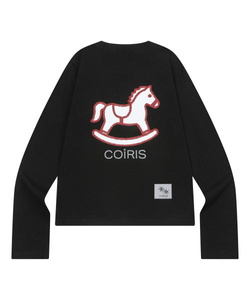 COIRIS(コイリス)の「クレヨンポニーグラフィックロングスリーブTシャツ(4カラー)(Tシャツ/カットソー・レディース・ホワイト/ライトグレー/ブラック/ネイビー・FREE)」の6枚目の写真