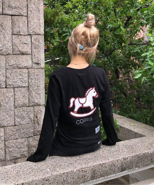 COIRIS(コイリス)の「クレヨンポニーグラフィックロングスリーブTシャツ(4カラー)(Tシャツ/カットソー・レディース・ホワイト/ライトグレー/ブラック/ネイビー・FREE)」の15枚目の写真