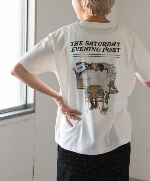FORK&SPOON(フォークアンドスプーン)の「FORK&SPOON バックプリントTシャツ(Tシャツ/カットソー・レディース・ネイビー/オフホワイト・1)」の2枚目の写真