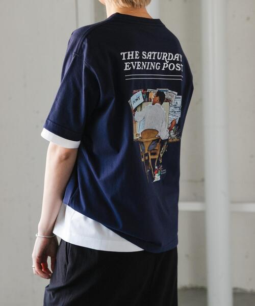 FORK&SPOON(フォークアンドスプーン)の「FORK&SPOON バックプリントTシャツ(Tシャツ/カットソー・レディース・ネイビー/オフホワイト・1)」の14枚目の写真