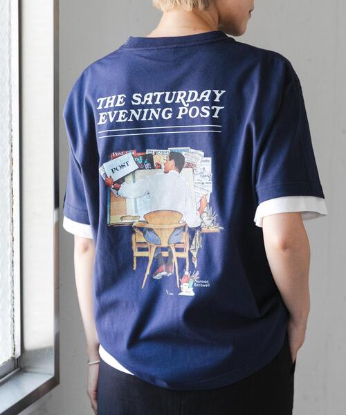 FORK&SPOON(フォークアンドスプーン)の「FORK&SPOON バックプリントTシャツ(Tシャツ/カットソー・レディース・ネイビー/オフホワイト・1)」の17枚目の写真
