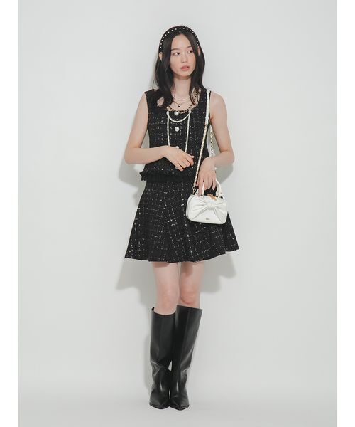 FURFUR(ファーファー)の「ファンシーツイードコンパクトベスト(ベスト・レディース・ブラック/アイボリー/ピンク・F)」の15枚目の写真