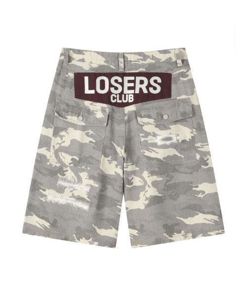 LOSERS CLUB（ルーザーズクラブ）の「ディストロイドパッチバミューダデニムパンツベージュカモ（デニムパンツ・メンズ・その他・4/0/1/2/3）」の3枚目の写真