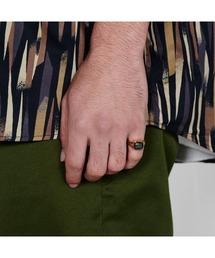 CALEE（キャリー）の「CUT STONE SILVER RING ＜BLACK CUBIC＞（リング）」