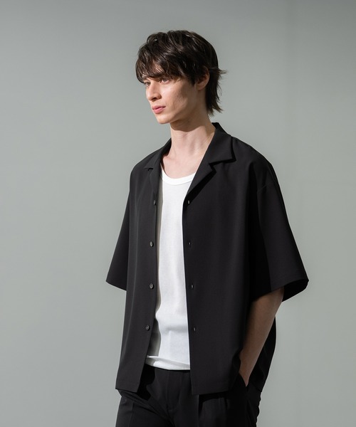 KEY TIMEZ（キータイムズ）の「【CITY TOKYO/シティートーキョー】オープンカラーシャツ（シャツ/ブラウス・メンズ・ベージュ/ブラック・1/2）」の4枚目の写真
