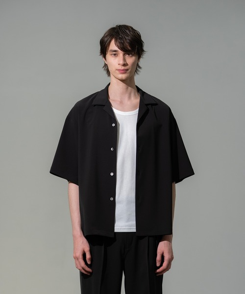 KEY TIMEZ（キータイムズ）の「【CITY TOKYO/シティートーキョー】オープンカラーシャツ（シャツ/ブラウス・メンズ・ベージュ/ブラック・1/2）」の7枚目の写真