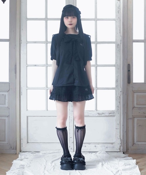Whinny(ホワイニー)の「Whinny/【2026夏新作♪】メレンゲしゅがーセーラー(シャツ/ブラウス・レディース・ブラック/ホワイト・FREE)」の9枚目の写真