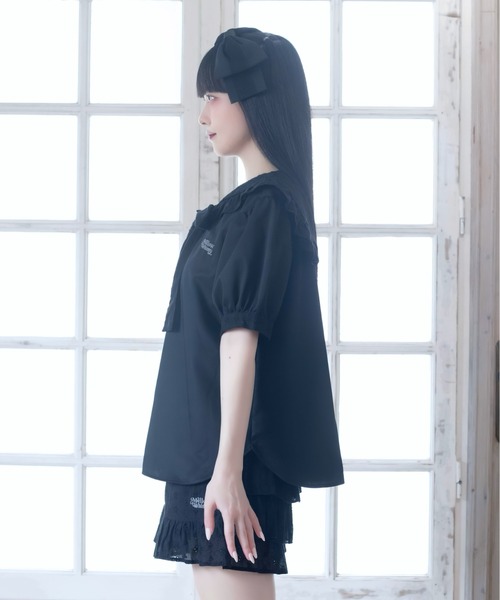 Whinny(ホワイニー)の「Whinny/【2026夏新作♪】メレンゲしゅがーセーラー(シャツ/ブラウス・レディース・ブラック/ホワイト・FREE)」の18枚目の写真
