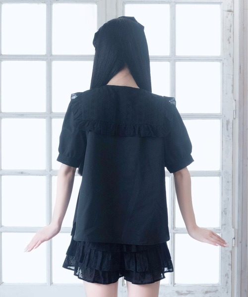 Whinny(ホワイニー)の「Whinny/【2026夏新作♪】メレンゲしゅがーセーラー(シャツ/ブラウス・レディース・ブラック/ホワイト・FREE)」の19枚目の写真