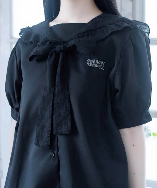 Whinny(ホワイニー)の「Whinny/【2026夏新作♪】メレンゲしゅがーセーラー(シャツ/ブラウス・レディース・ブラック/ホワイト・FREE)」の14枚目の写真