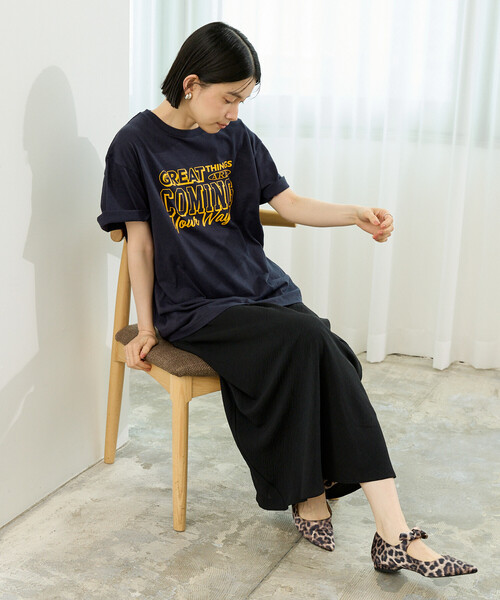 FREAK'S STORE(フリークスストア)の「メッセージ ロゴTシャツ(Great Things)/グレイトティングス Tシャツ(Tシャツ/カットソー・レディース・ワインレッド/グリーン/ネイビー・フリ-)」の4枚目の写真