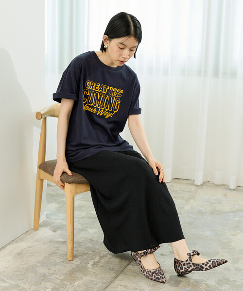 FREAK'S STORE(フリークスストア)の「メッセージ ロゴTシャツ(Great Things)/グレイトティングス Tシャツ(Tシャツ/カットソー・レディース・ワインレッド/グリーン/ネイビー・フリ-)」の5枚目の写真