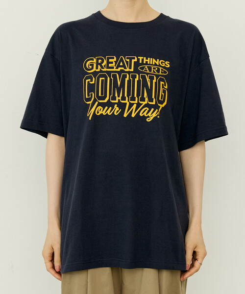 FREAK'S STORE(フリークスストア)の「メッセージ ロゴTシャツ(Great Things)/グレイトティングス Tシャツ(Tシャツ/カットソー・レディース・ワインレッド/グリーン/ネイビー・フリ-)」の8枚目の写真