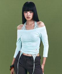 Zed Off-Shoulder Long Sleeve Top (Mint)