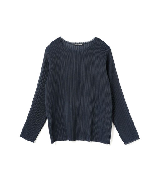 mizuiroind(ミズイロインド)の「mizuiro ind プリーツライククルーネックプルオーバー(Tシャツ/カットソー・レディース・ブラック/ネイビー/アイボリー/カーキ・FREE)」の4枚目の写真