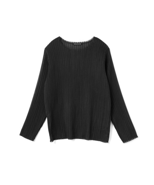 mizuiroind(ミズイロインド)の「mizuiro ind プリーツライククルーネックプルオーバー(Tシャツ/カットソー・レディース・ブラック/ネイビー/アイボリー/カーキ・FREE)」の2枚目の写真