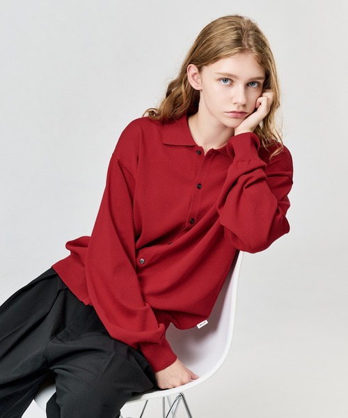 WETTEMPT(ウィテンプト)の「HIGH GAUGE L/S KNIT SHIRT / ハイゲージL/Sニットシャツ(ニット/セーター・メンズ・ブラウン/グレー/レッド/ブラック・SMALL/MEDIUM/LARGE)」の4枚目の写真