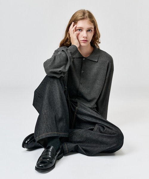 WETTEMPT(ウィテンプト)の「HIGH GAUGE L/S KNIT SHIRT / ハイゲージL/Sニットシャツ(ニット/セーター・メンズ・ブラウン/グレー/レッド/ブラック・SMALL/MEDIUM/LARGE)」の12枚目の写真
