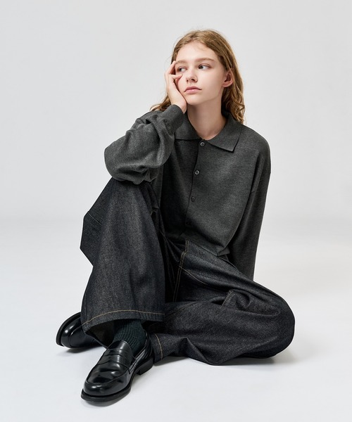 WETTEMPT(ウィテンプト)の「HIGH GAUGE L/S KNIT SHIRT / ハイゲージL/Sニットシャツ(ニット/セーター・メンズ・ブラウン/グレー/レッド/ブラック・SMALL/MEDIUM/LARGE)」の13枚目の写真