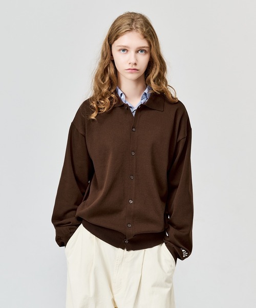 WETTEMPT(ウィテンプト)の「HIGH GAUGE L/S KNIT SHIRT / ハイゲージL/Sニットシャツ(ニット/セーター・メンズ・ブラウン/グレー/レッド/ブラック・SMALL/MEDIUM/LARGE)」の6枚目の写真