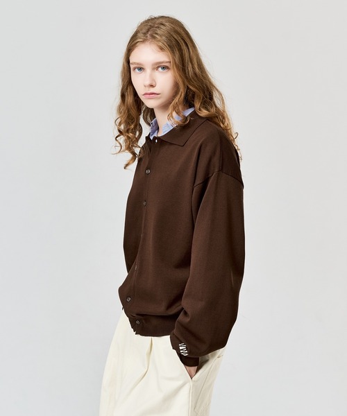 WETTEMPT(ウィテンプト)の「HIGH GAUGE L/S KNIT SHIRT / ハイゲージL/Sニットシャツ(ニット/セーター・メンズ・ブラウン/グレー/レッド/ブラック・SMALL/MEDIUM/LARGE)」の9枚目の写真