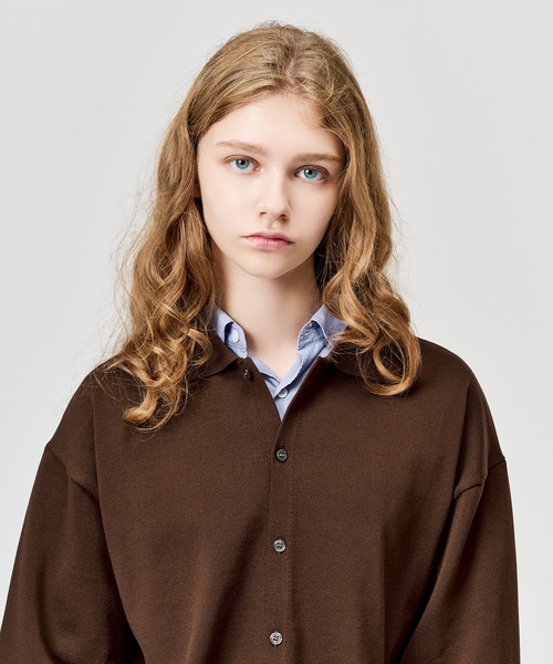 WETTEMPT(ウィテンプト)の「HIGH GAUGE L/S KNIT SHIRT / ハイゲージL/Sニットシャツ(ニット/セーター・メンズ・ブラウン/グレー/レッド/ブラック・SMALL/MEDIUM/LARGE)」の10枚目の写真