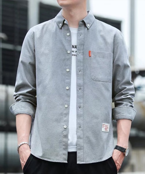 KELVIN(ケルヴァン)の「Classic Daily Shirt クラシックデイリーシャツ(シャツ/ブラウス・メンズ・グレー/ホワイト・MEDIUM/LARGE)」の2枚目の写真