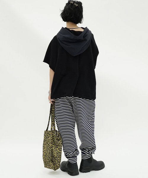 JOURNAL STANDARD LUXE(ジャーナルスタンダード ラックス)の「バスクテンジクボーダージョガーパンツ(その他パンツ・レディース・ネイビー・FREE)」の2枚目の写真