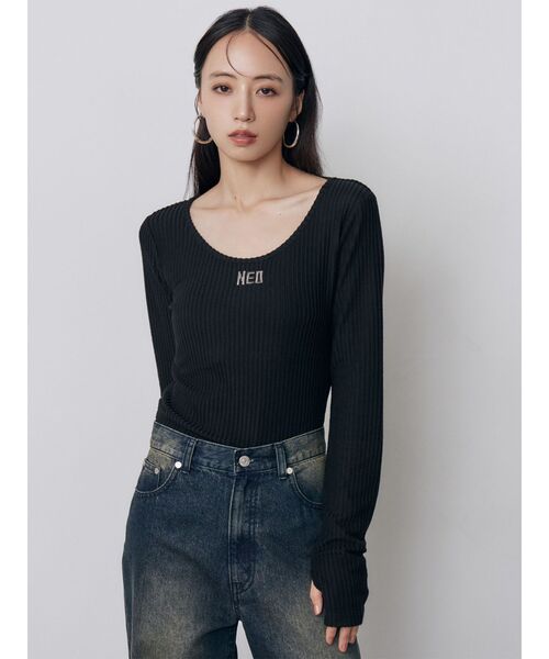 MURUA（ムルーア）の「テレコブラッシュトップス　秋服（Tシャツ/カットソー・レディース・ブラック/パープル/ブルー・FREE）」の22枚目の写真