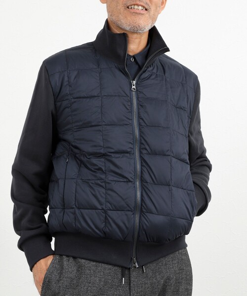 TAION(タイオン)の「【TAION/タイオン】別注 スウェットコンビ ハイネックダウンJK 26AW(ブルゾン・メンズ・ブラック/ライトグレー/ダークネイビー・S/M/L/XL)」の4枚目の写真