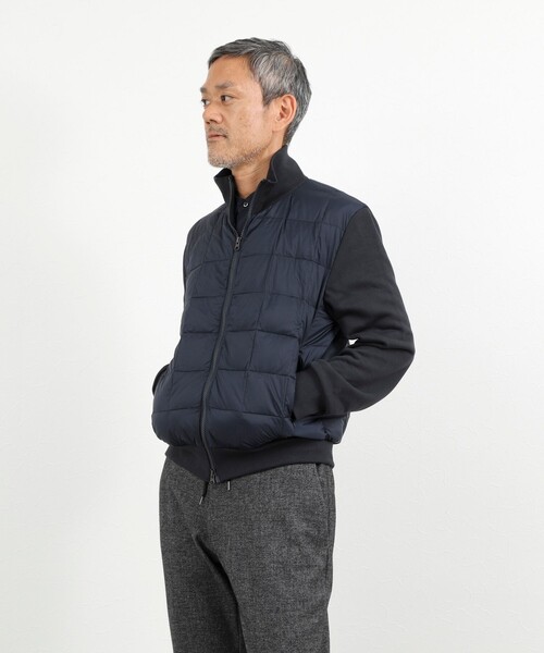 TAION(タイオン)の「【TAION/タイオン】別注 スウェットコンビ ハイネックダウンJK 26AW(ブルゾン・メンズ・ブラック/ライトグレー/ダークネイビー・S/M/L/XL)」の9枚目の写真