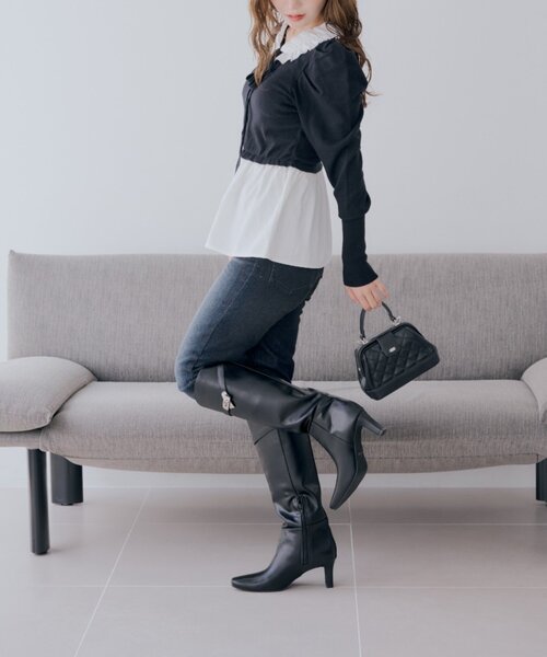 Chico(チコ)の「【SALON by Chico】ベルト付きヒールロングブーツ(ブーツ・レディース・ブラウン/ブラック・LARGE/MEDIUM/SMALL)」の7枚目の写真