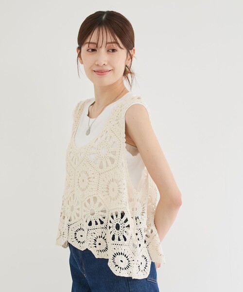 Jayro(ジャイロ)の「かぎ針編みビスチェ(その他トップス・レディース・ブラック・M)」の11枚目の写真