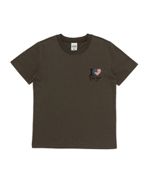ミニマルヴィンテージフラッグカーゴウーマン半袖Tシャツ(カーキ)