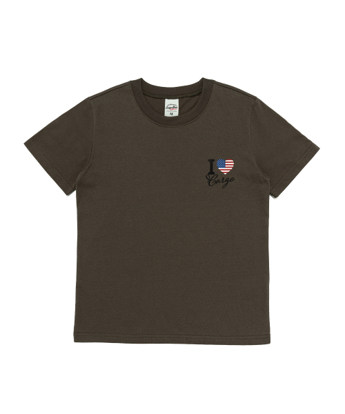 CARGOBROS FOR WOMAN(カーゴブロスフォーウィメン)の「ミニマルヴィンテージフラッグカーゴウーマン半袖Tシャツ(カーキ)(Tシャツ/カットソー・レディース・その他・MEDIUM/SMALL)」の1枚目の写真
