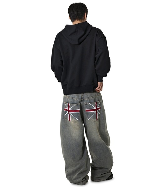Openyard(オープンヤード)の「『Openyard/オープンヤード』RIVET HENLEY HOODIE/リベットヘンリーフーディーパーカー(パーカー・メンズ・グレー/ブラック・M/L)」の6枚目の写真