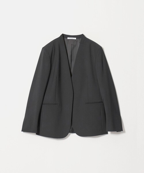 BEAUTY&YOUTH UNITED ARROWS(ビューティーアンドユースユナイテッドアローズ)の「毛ポリエステルブレンド トロピカル カラーレスジャケット(ノーカラージャケット・レディース・ブラック/モカ・M/S)」の2枚目の写真