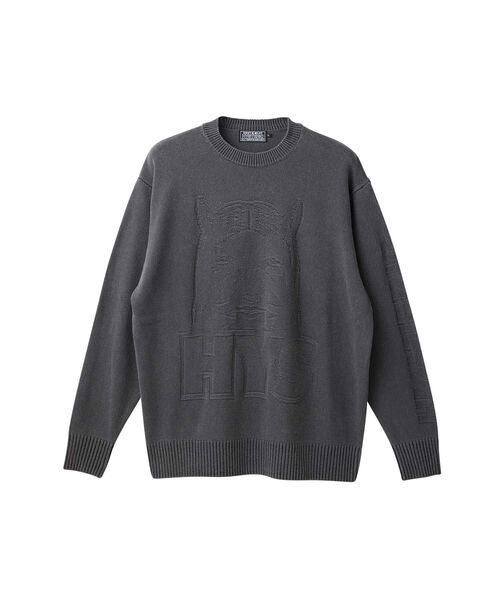 HYSTERIC GLAMOUR(ヒステリックグラマー)の「SEE NO EVIL セーター(ニット/セーター・メンズ・ダークインディゴブルー/ブラック・SMALL/MEDIUM/LARGE/X-LARGE)」の2枚目の写真