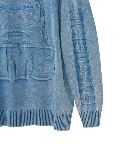 HYSTERIC GLAMOUR(ヒステリックグラマー)の「SEE NO EVIL セーター(ニット/セーター・メンズ・ダークインディゴブルー/ブラック・SMALL/MEDIUM/LARGE/X-LARGE)」の4枚目の写真