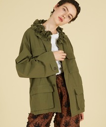 crinkle crinkle crinkle | 【 crinkle crinkle crinkle 】 frill collar military jacket / フリルカラーミリタリージャケット(ミリタリージャケット)