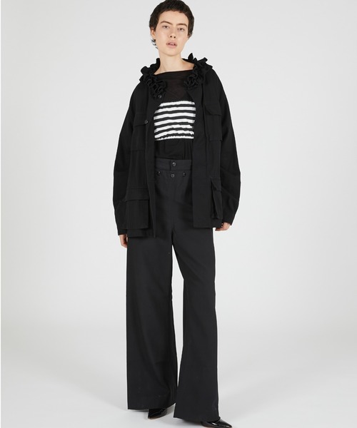 crinkle crinkle crinkle(クリンクルクリンクルクリンクル)の「【 crinkle crinkle crinkle 】 frill collar military jacket / フリルカラーミリタリージャケット(ミリタリージャケット・レディース・ブラック/カーキ・X-LARGE)」の20枚目の写真